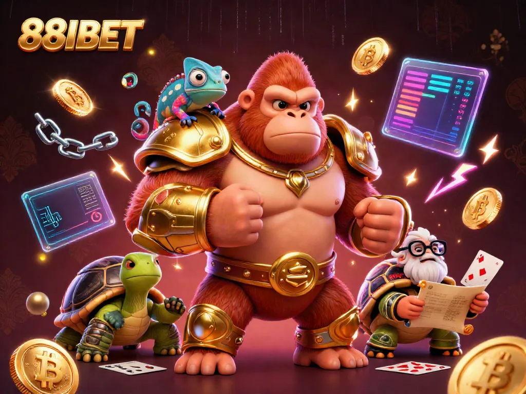 Engage with live casino action at 88IBET featuring vibrant characters and neon casino elements.