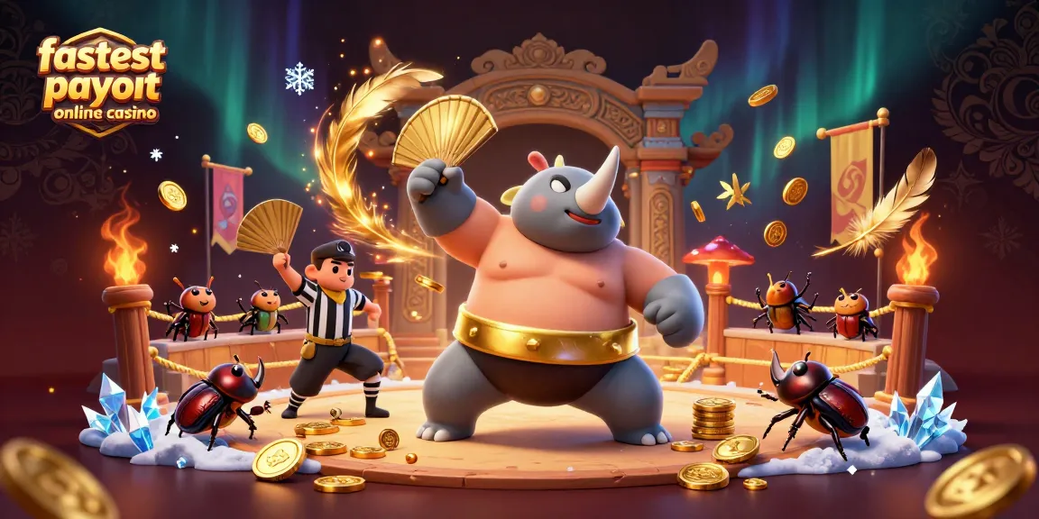 Experience the excitement of the fastest payout online casino with a 3D beetle champion in action.